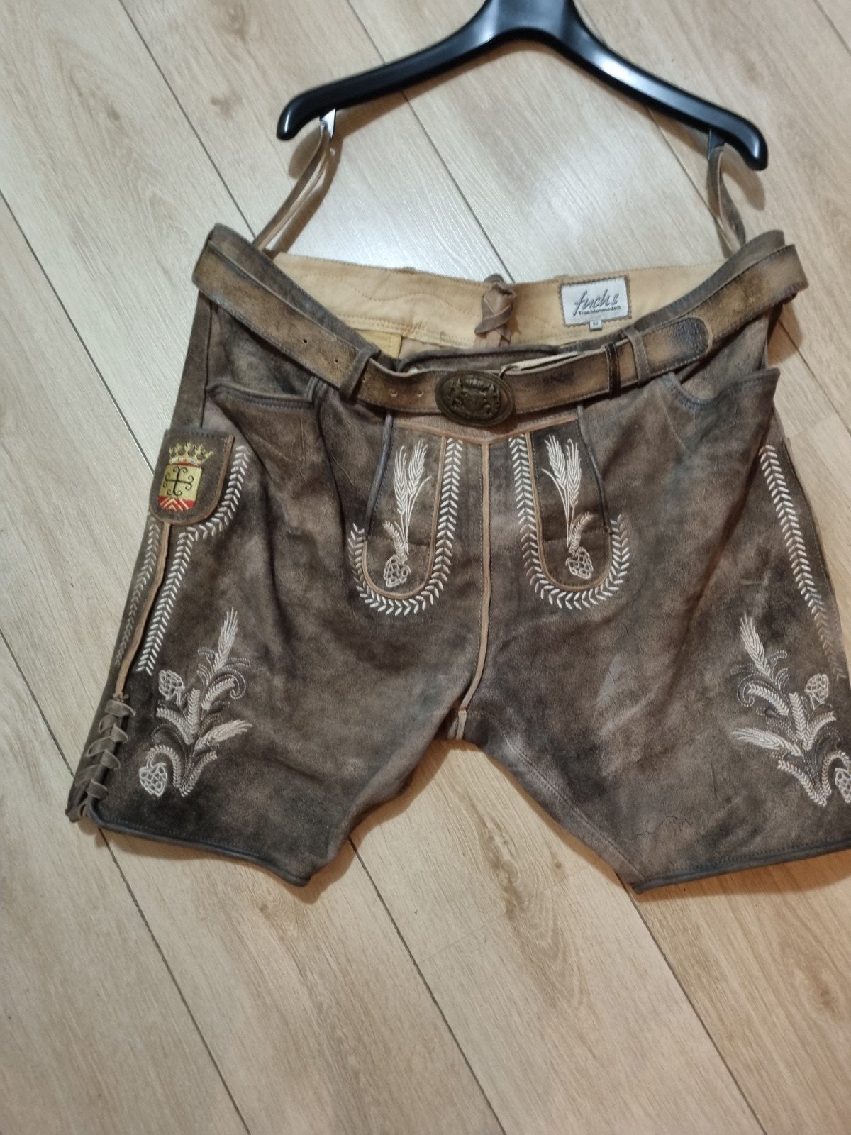 Lederhose Fuchs Trachtenmoden - Maat 52/54 (L), Bruin, Overige maten, Ophalen of Verzenden, Zo goed als nieuw