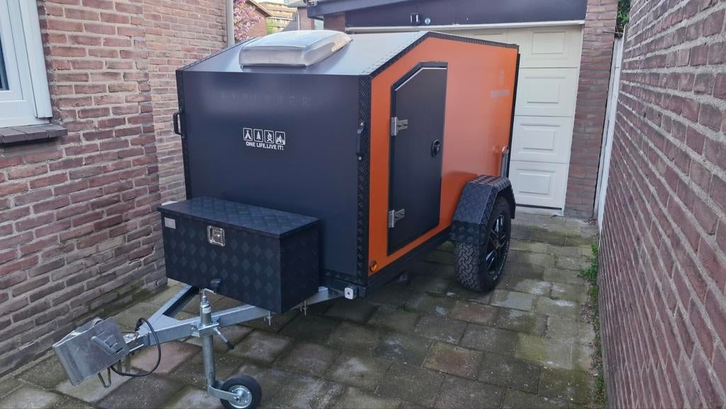 Mini caravan Squaredrop TrackingTrailer kampeer aanhanger, Caravans en Kamperen, Overige merken, Particulier, Rondzit, Luifel
