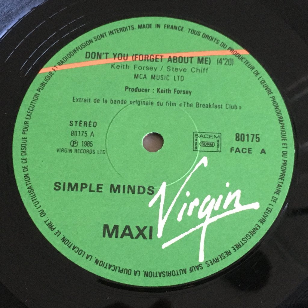 Vinyl Maxisingle Simple Minds Dont You Forget About Me FRA, Gebruikt, Ophalen of Verzenden, Pop, EP