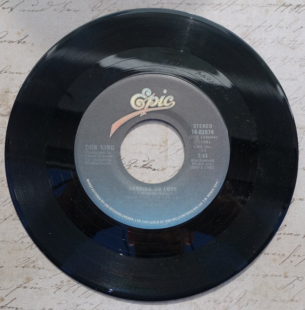 Don King - Running On Love 1981  ( 7'' vinyl 1981 ), Gebruikt, 7 inch, Ophalen of Verzenden, Beschermende buitenhoes