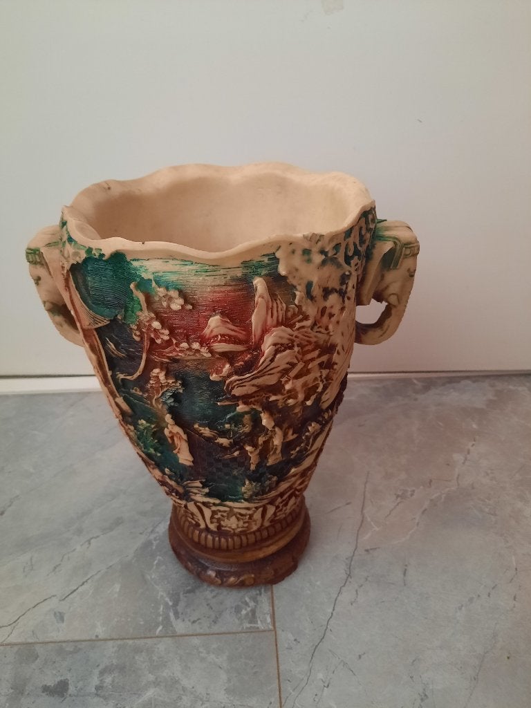 Olifanten vaas 29 cm hoog 19 cm breed, Antiek en Kunst, Antiek | Vazen, Ophalen of Verzenden