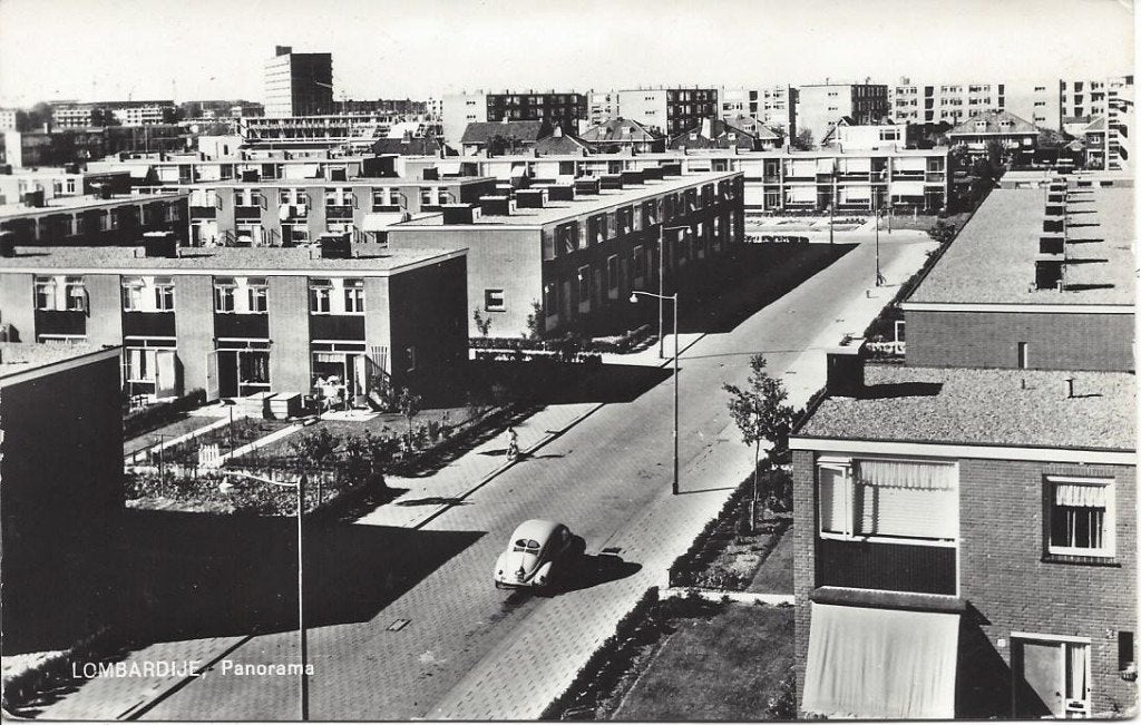 Rotterdam, Lombardije, Panorama, Brilkever, 1966, Ophalen of Verzenden, 1960 tot 1980, Ongelopen, Zuid-Holland