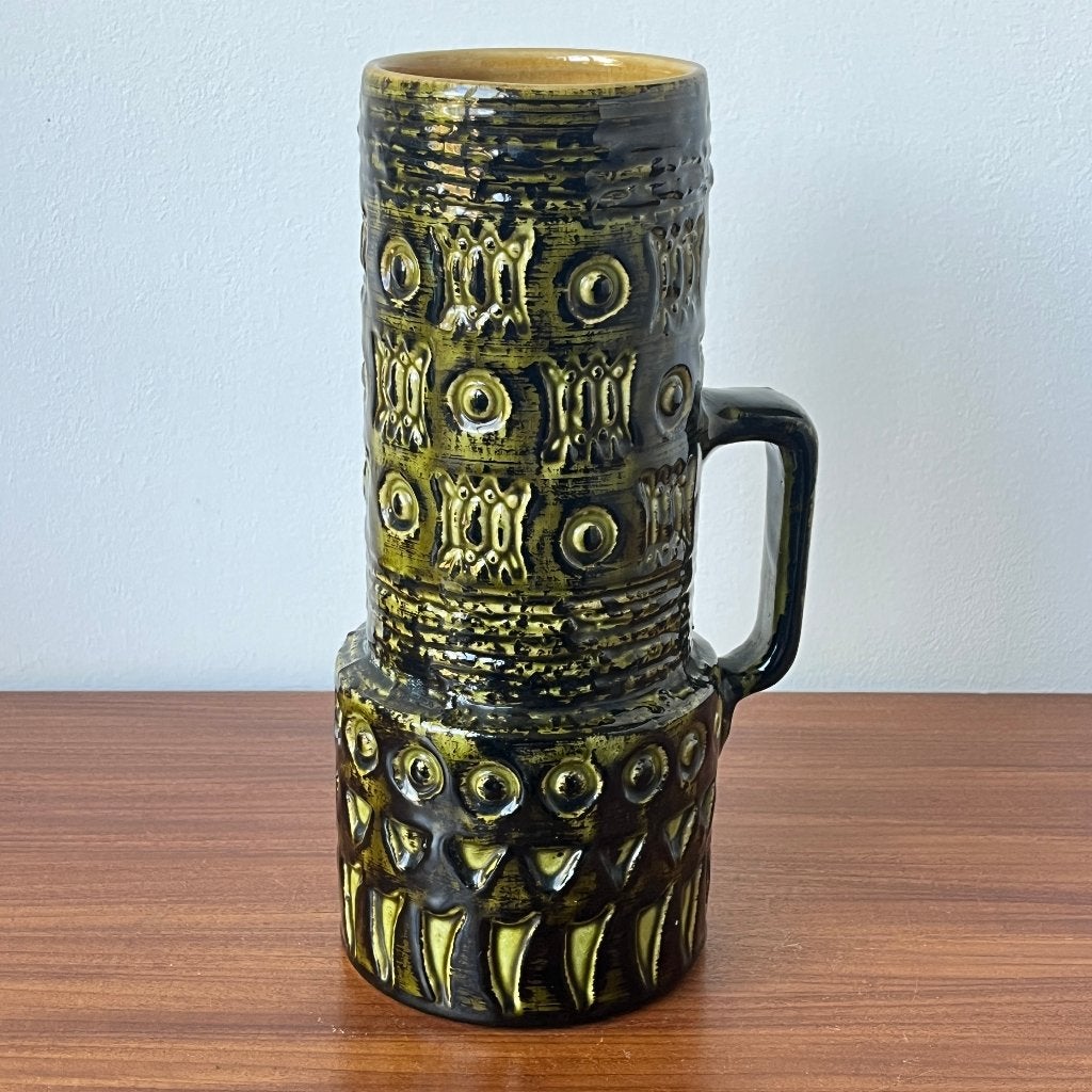 West Germany pottery keramiek vaas Spara 712/25, Gebruikt, WGP, 25 cm, Met handvat