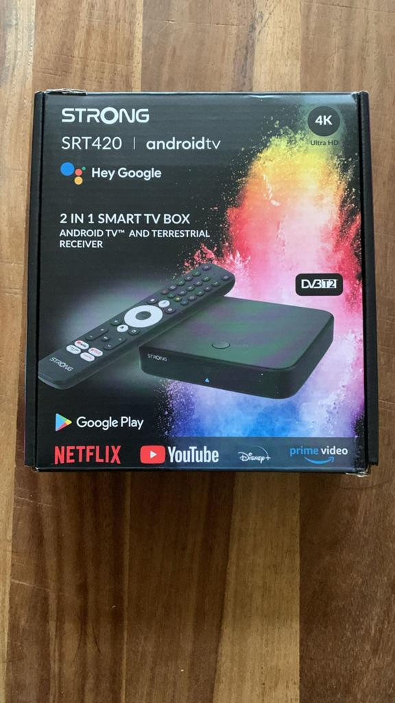 Strong SRT420 Android TV Box 4K Ultra HD DVB-T2 Nieuw, Info@strong.com, Nieuw, Ophalen of Verzenden, Strong