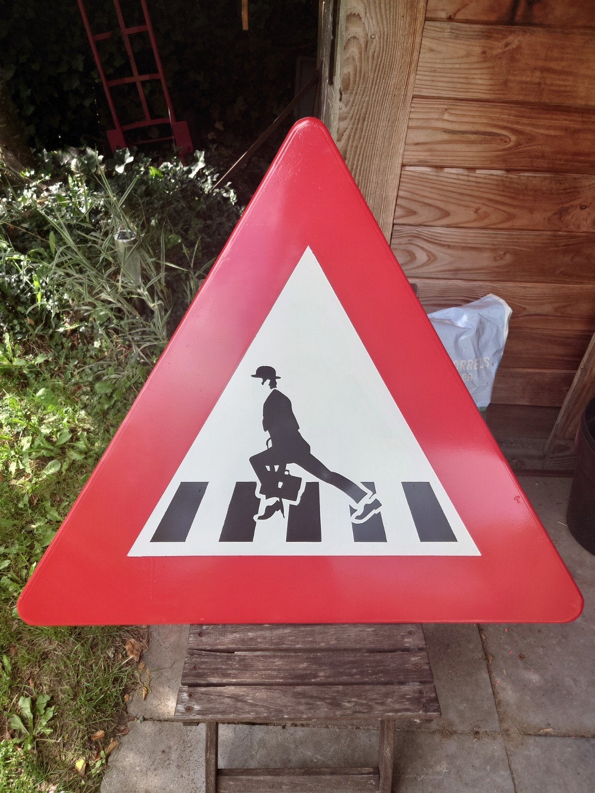 Oud verkeersbord Ministry of Silly Walks, Ophalen of Verzenden, Gebruikt