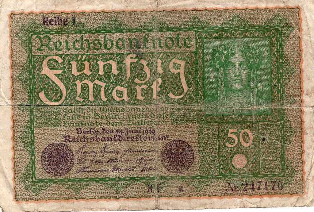 Bankbiljet:  Duitsland 50 Mark Reichsbanknote 1919, Verzenden, Duitsland, Los biljet
