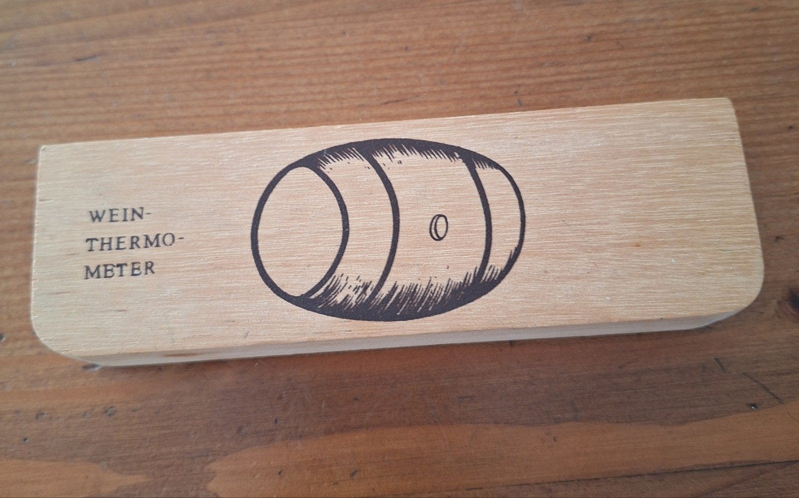 Vintage Wijnthermometer in Houten Kistje, Ophalen of Verzenden, Zo goed als nieuw, Voedselthermometer, Overige merken