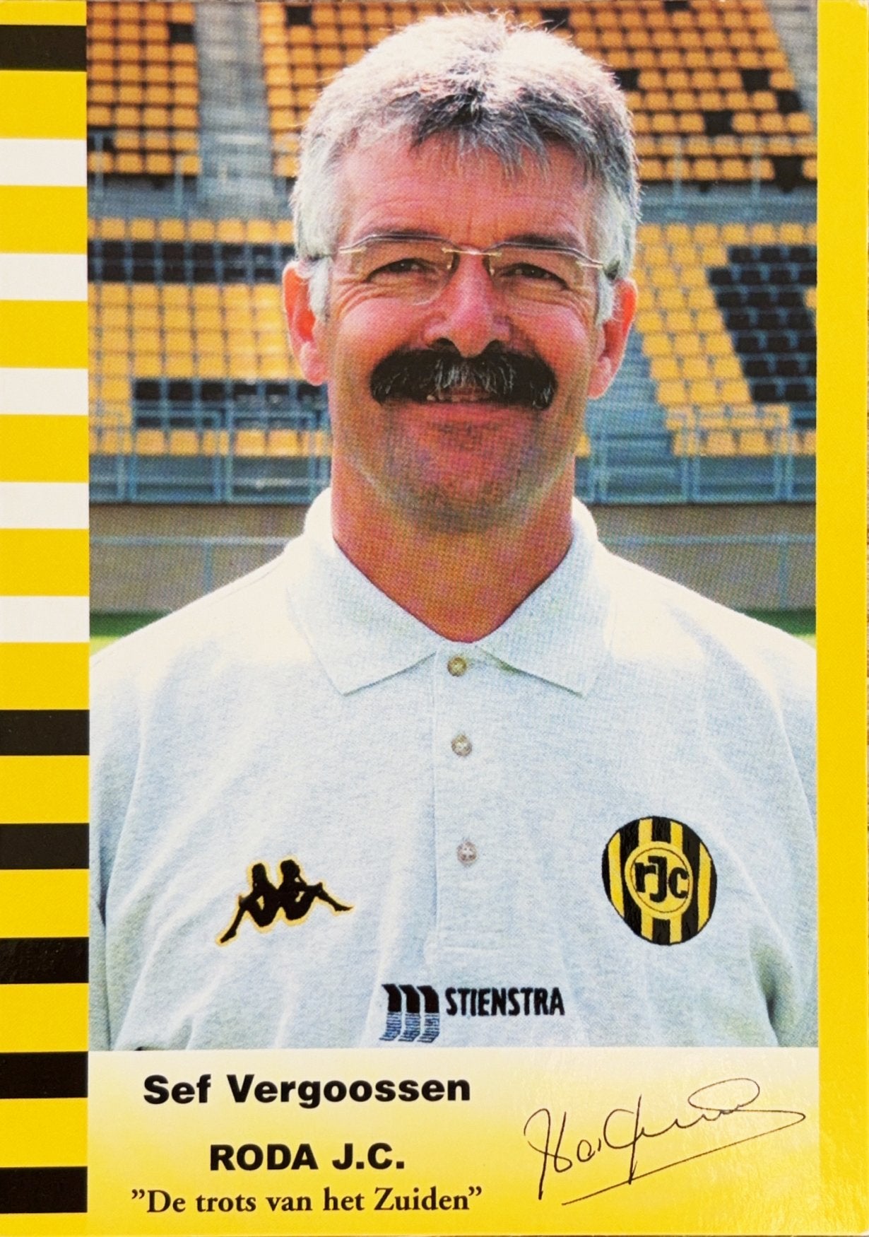 Spelerskaart Sef Vergoossen - Roda JC Kerkrade - 2000/2001, Verzamelen, Verzenden, Zo goed als nieuw, Roda JC, Spelerskaart