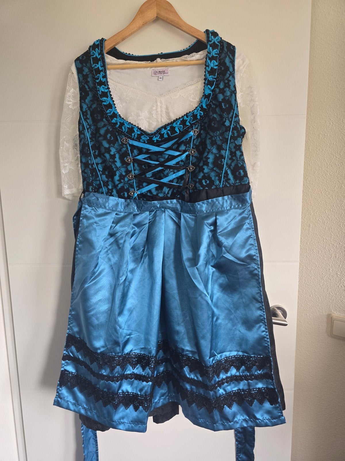 Luxe Dirndl blauw XL incl. blouse en sokken, Overige typen, Blauw, Haus Huberts, Maat 46/48 (XL) of groter