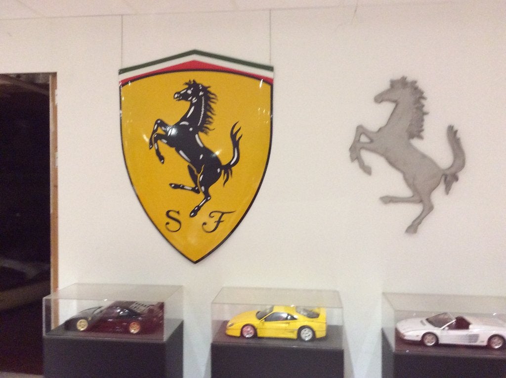 Porsche Ferrari Lamborghini email borden, Ophalen, Zo goed als nieuw, Reclamebord