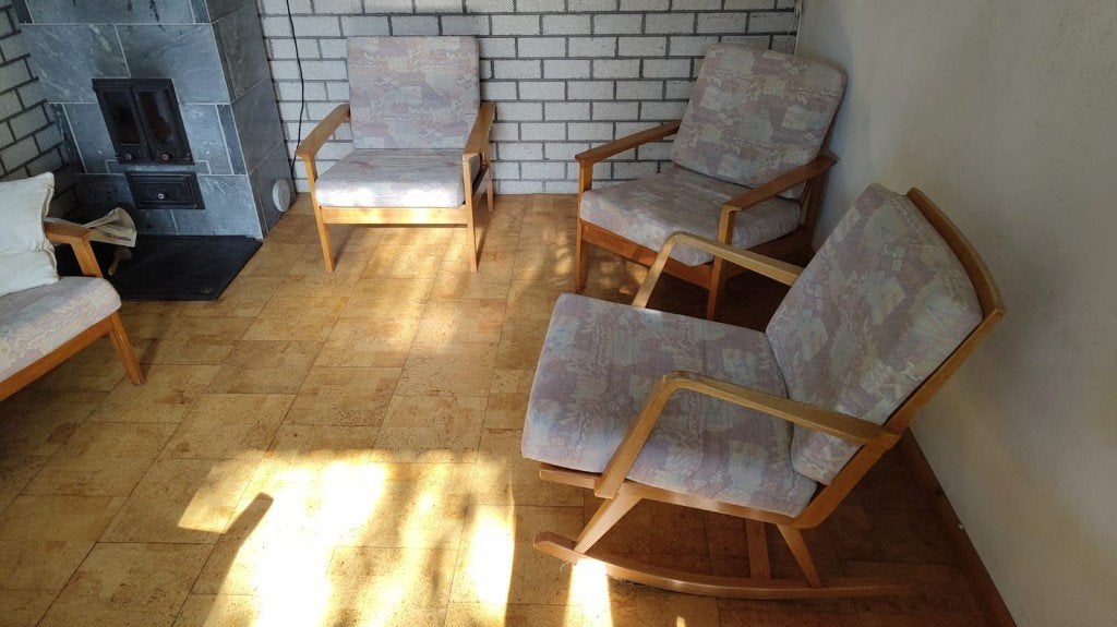 fauteuil (4), bankje, Ophalen, Gebruikt, 75 tot 100 cm, Jaren '60