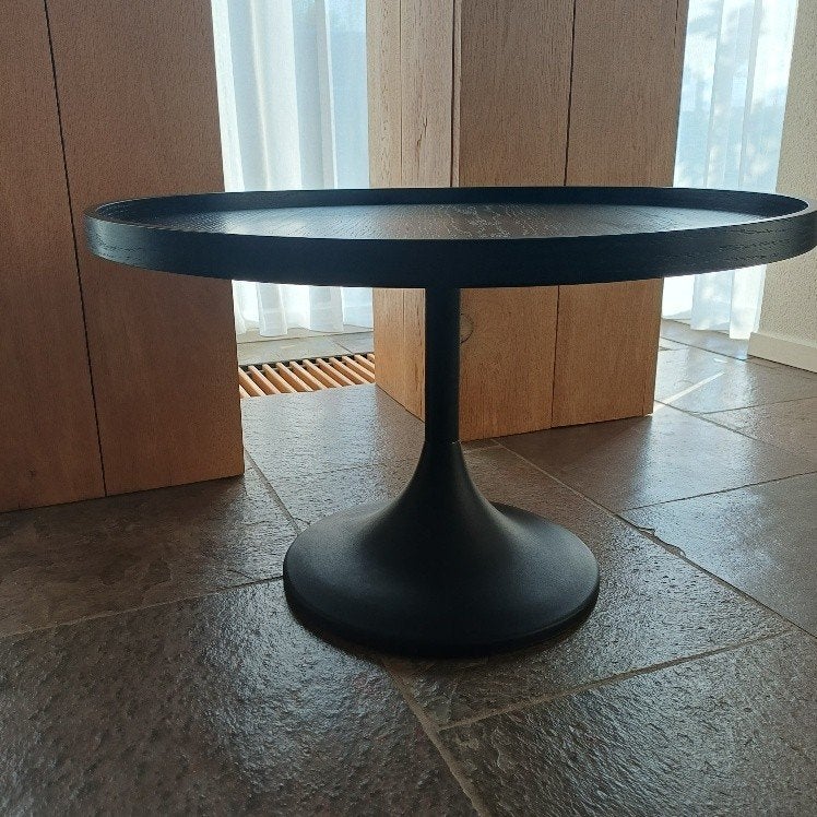 ronde zwarte salontafel, merk: zuiver, Huis en Inrichting, Tafels | Salontafels, Ophalen, Rond, 50 tot 100 cm, 50 tot 100 cm