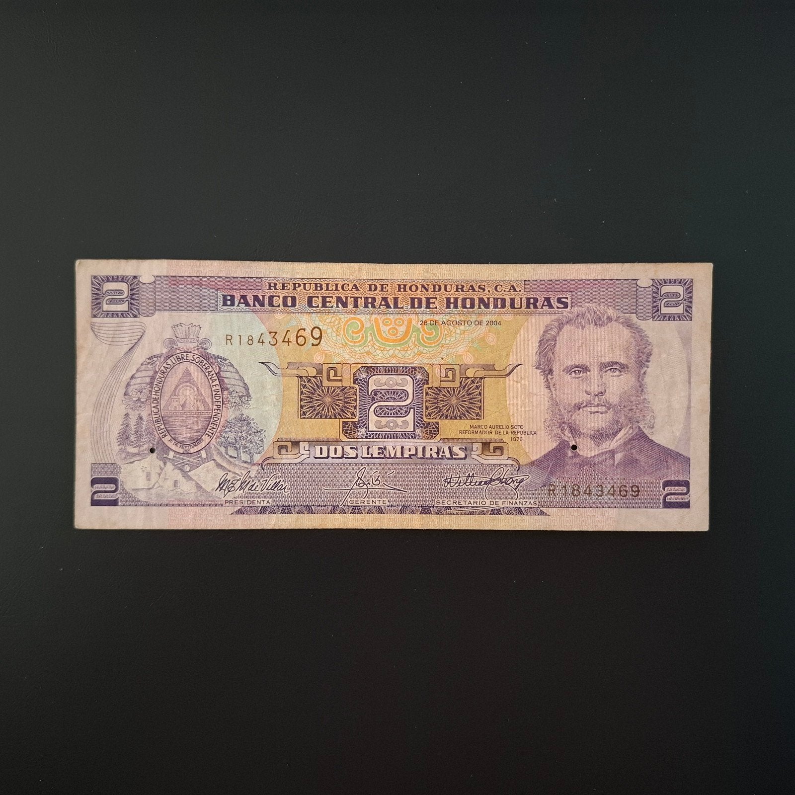 2 lempira Honduras #033, Verzenden, Midden-Amerika, Los biljet