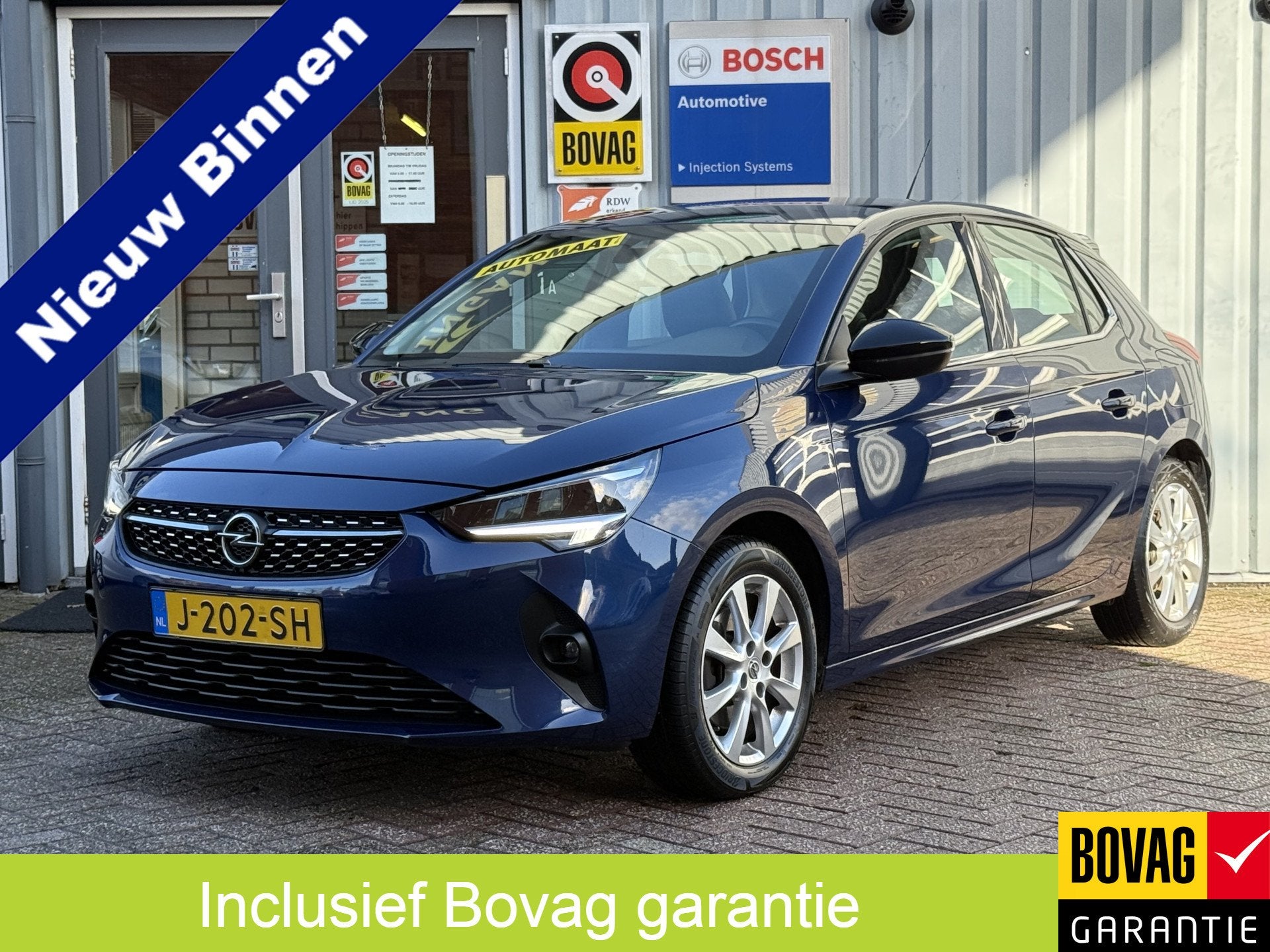 Opel Corsa 1.2 Elegance | AUTOMAAT | CARPLAY | CRUISE | LED, 101 pk, Gebruikt, Blauw, Leder en Stof