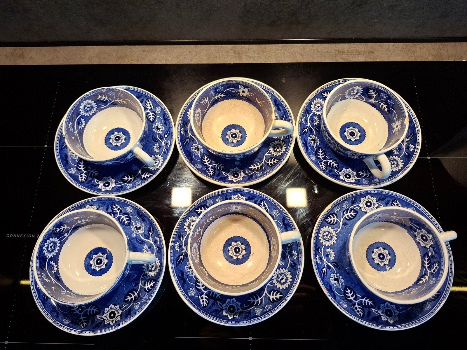 Set van 6 Societe Ceramique Maastricht kop en schotels, Antiek en Kunst, Antiek | Servies los, Ophalen of Verzenden