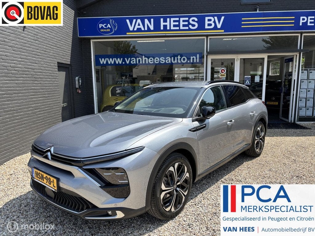Citroen C5 X 1.6 Plug-in 225 e:Hybrid Shine leer carplay 19, 1350 kg, Gebruikt, 4 cilinders, 179 pk