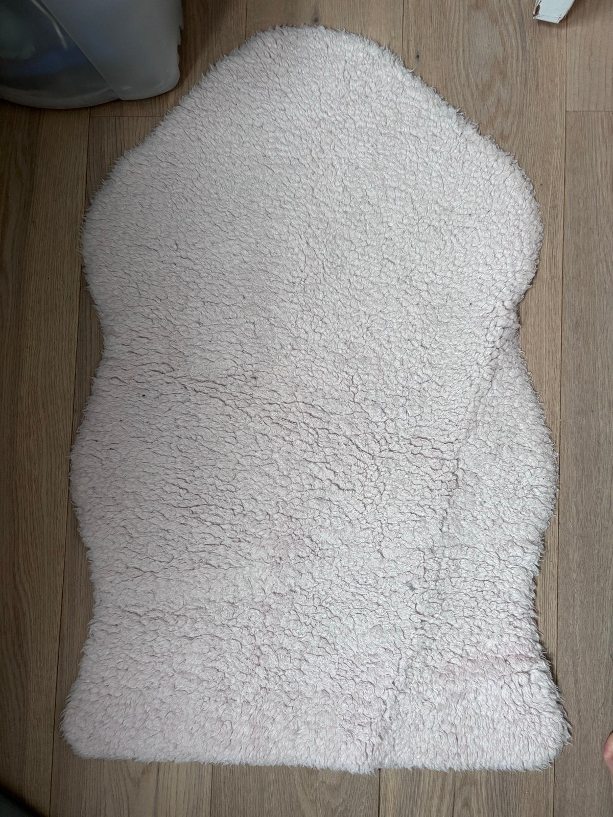 Zacht roze schapenvacht kleedje, Minder dan 50 cm, Gebruikt, 50 tot 100 cm, Wit