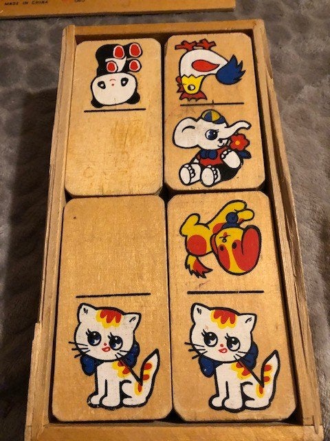 Animal Domino - Made in China *vintage/retro speelgoed*, Antiek en Kunst, Ophalen of Verzenden