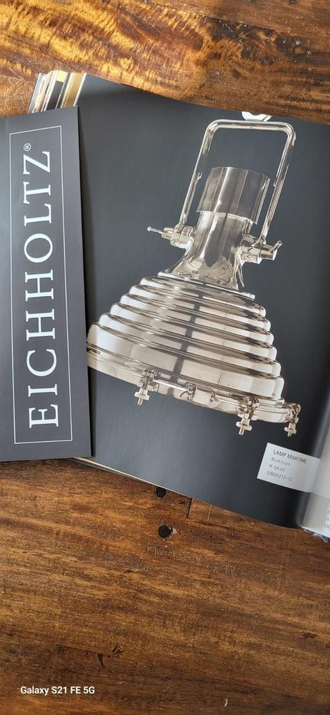 Eichholtz Lamp Maritime - Industriële Hanglamp Aluminium, Huis en Inrichting, Ophalen of Verzenden, Zo goed als nieuw, Metaal
