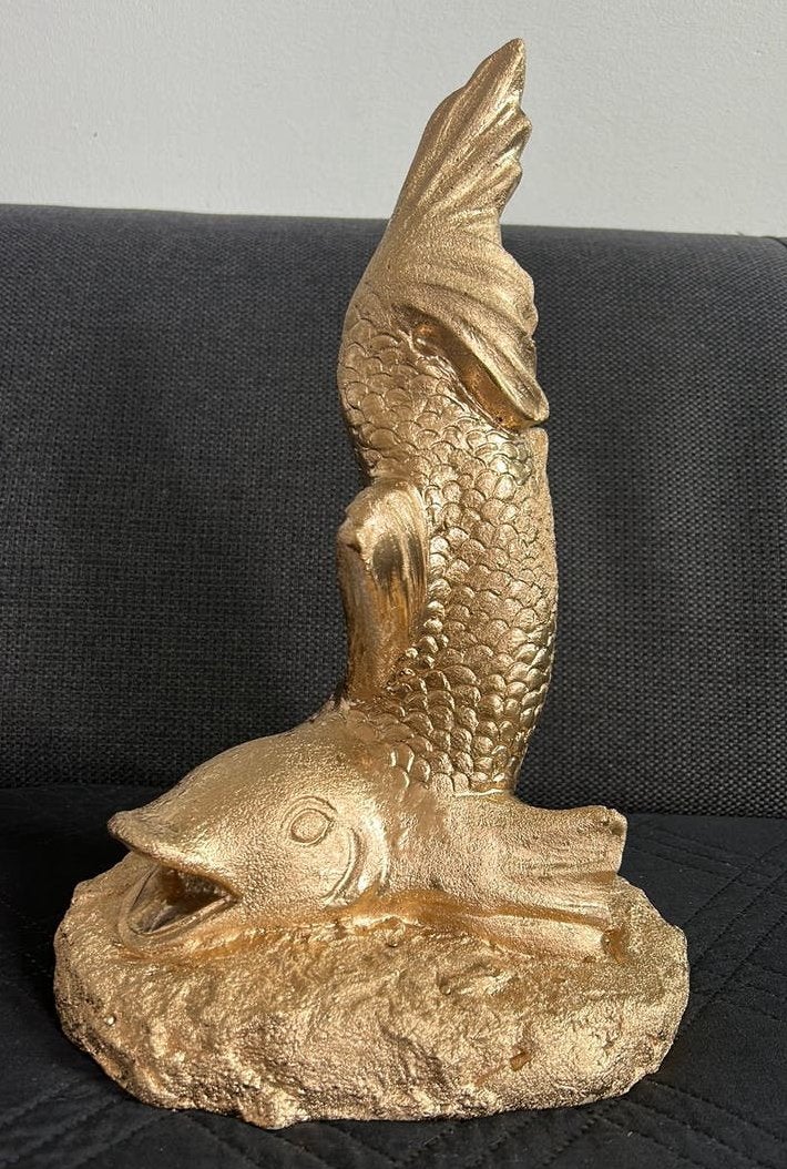 Gouden betonnen karper a koi vis 40 cm hoog, Ophalen, Zo goed als nieuw, Dier