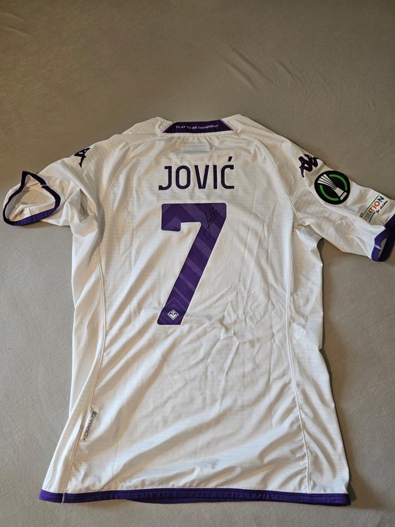 Gesigneerd & Gedragen Luka Jovic Shirt - Fiorentina vs Basel, Kappa, Wit, Maat 56/58 (XL), Ophalen of Verzenden