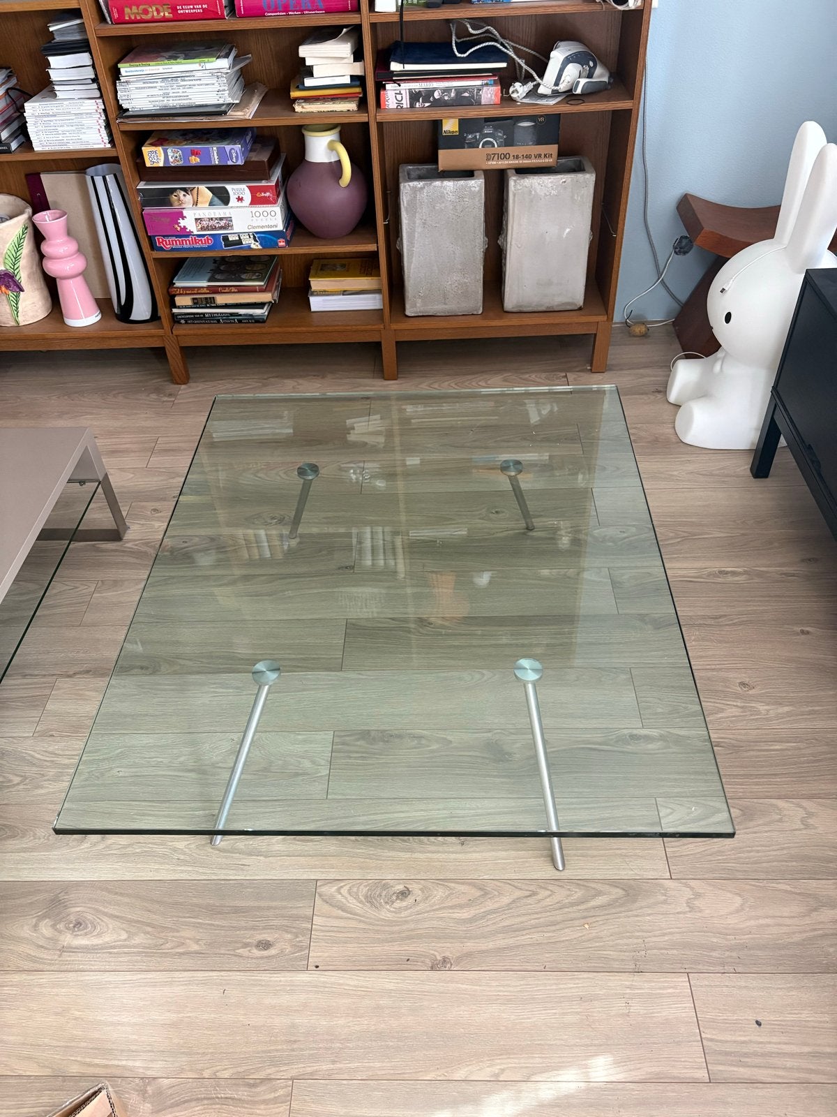 Glazen salontafel Maupertuus, Ophalen, Gebruikt, 50 tot 100 cm, Glas