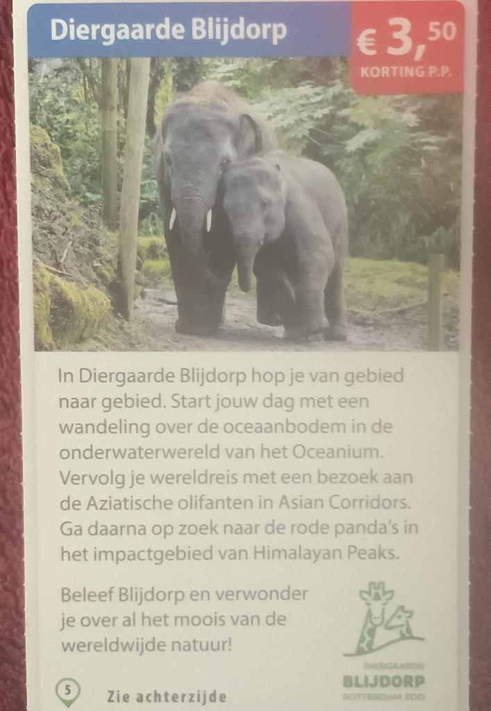 Diergaarde Blijdorp Dierentuin Rotterdam Voordeelbon, Drie personen of meer, Dierentuinbon