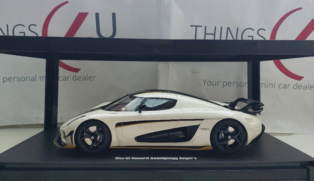 GT Spirit 1:18 Koenigsegg Regera World Record Car 2023 wit, Hobby en Vrije tijd, Modelauto's | 1:18, Ophalen of Verzenden, Nieuw