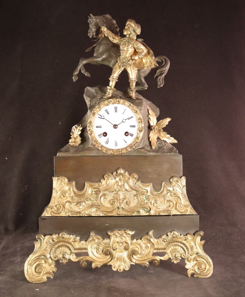 Antieke Franse bronzen pendule, Ophalen of Verzenden