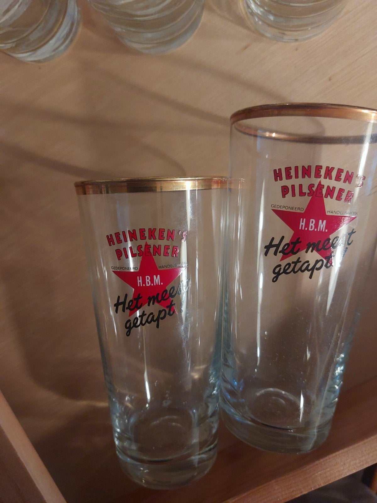 16 Heineken Glazen met Historische Logo's (min. 2 per soort), Ophalen of Verzenden