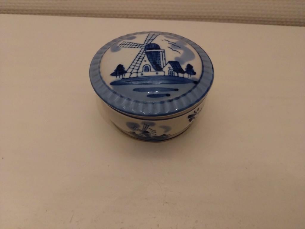 Delfts Blauw doosje met molen decoratie, Ophalen of Verzenden
