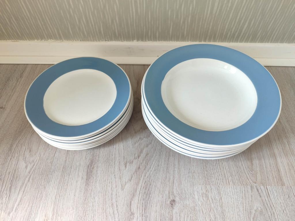 Petrus Regout Maastricht - blauw pastel borden, Antiek en Kunst, Ophalen