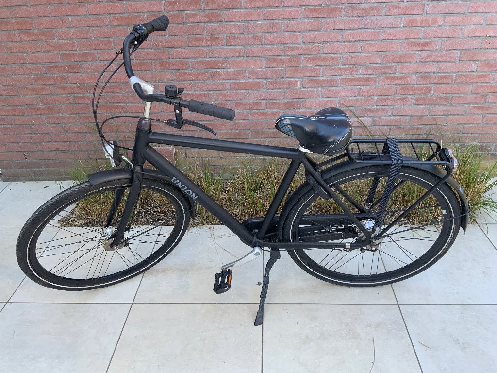 Zeer nette Union Curbe H53 mat zwarte jongensfiets te koop!, Versnellingen, Zo goed als nieuw, Union, Schijfrem