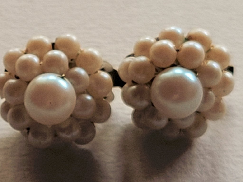 Mooie OORCLIPS / Oorbellen (Glas) Parels, Sieraden, Tassen en Uiterlijk, Antieke sieraden, Verzenden, Overige materialen, Oorbellen