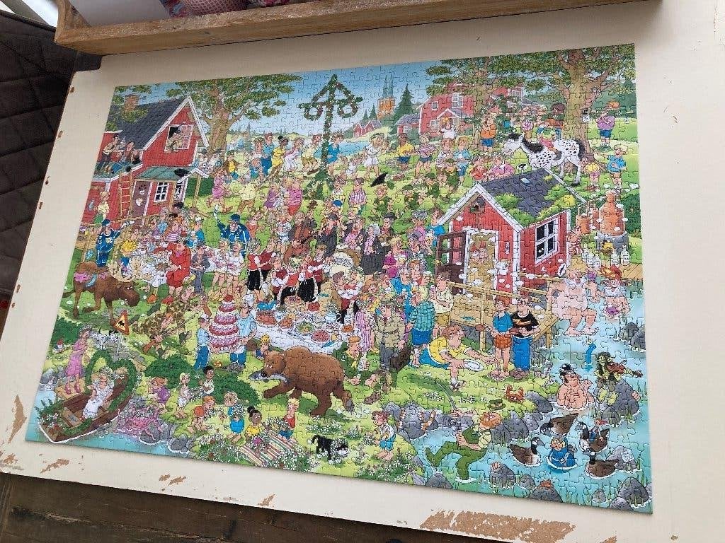 Jan van Haasteren - Midzomerfeest 1000 puzzelstukjes, Ophalen of Verzenden, 500 t/m 1500 stukjes, Zo goed als nieuw, Legpuzzel