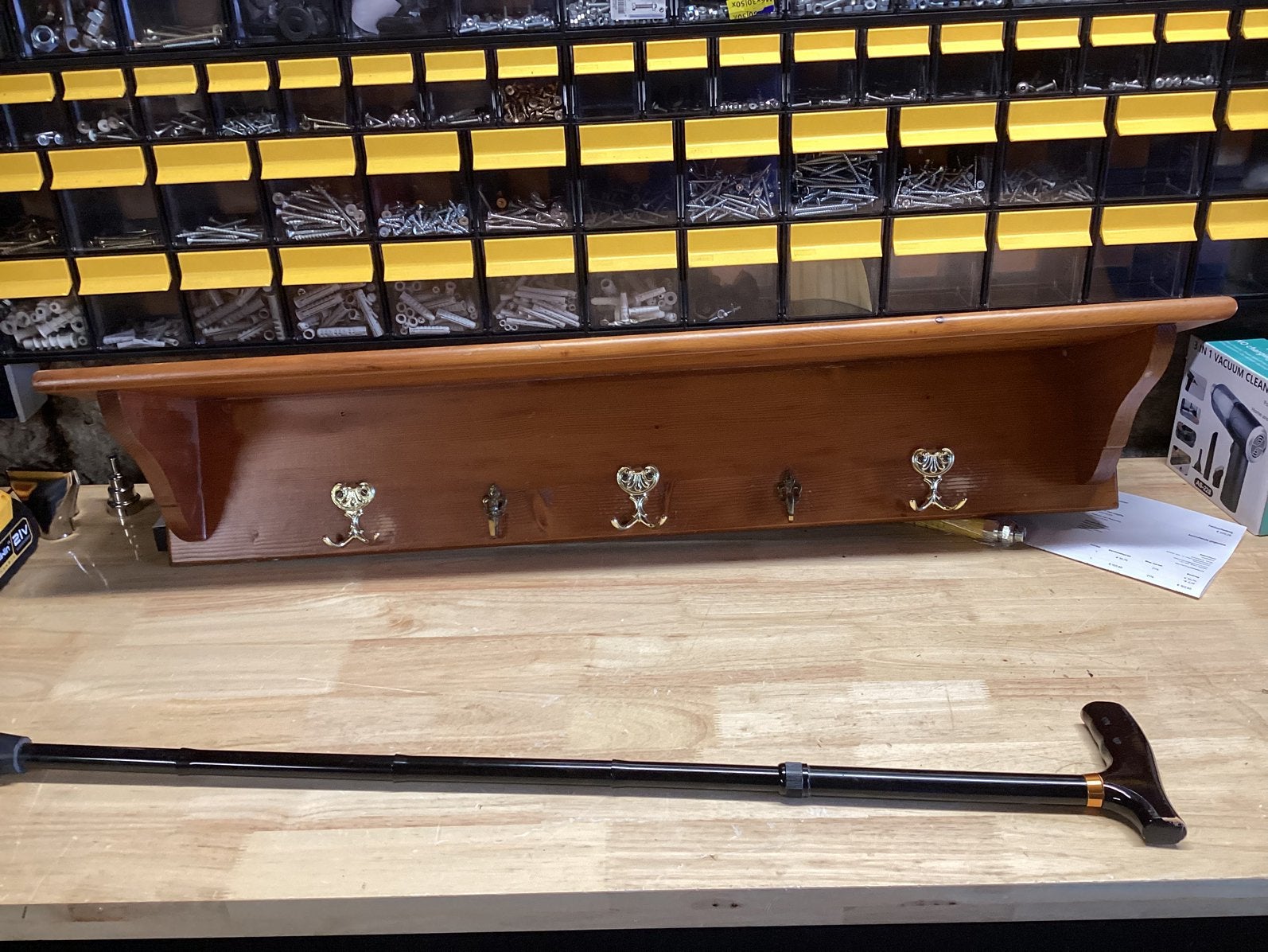 Antieke houten wand kapstok, Wandkapstok, Ophalen of Verzenden, Zo goed als nieuw, Minder dan 100 cm