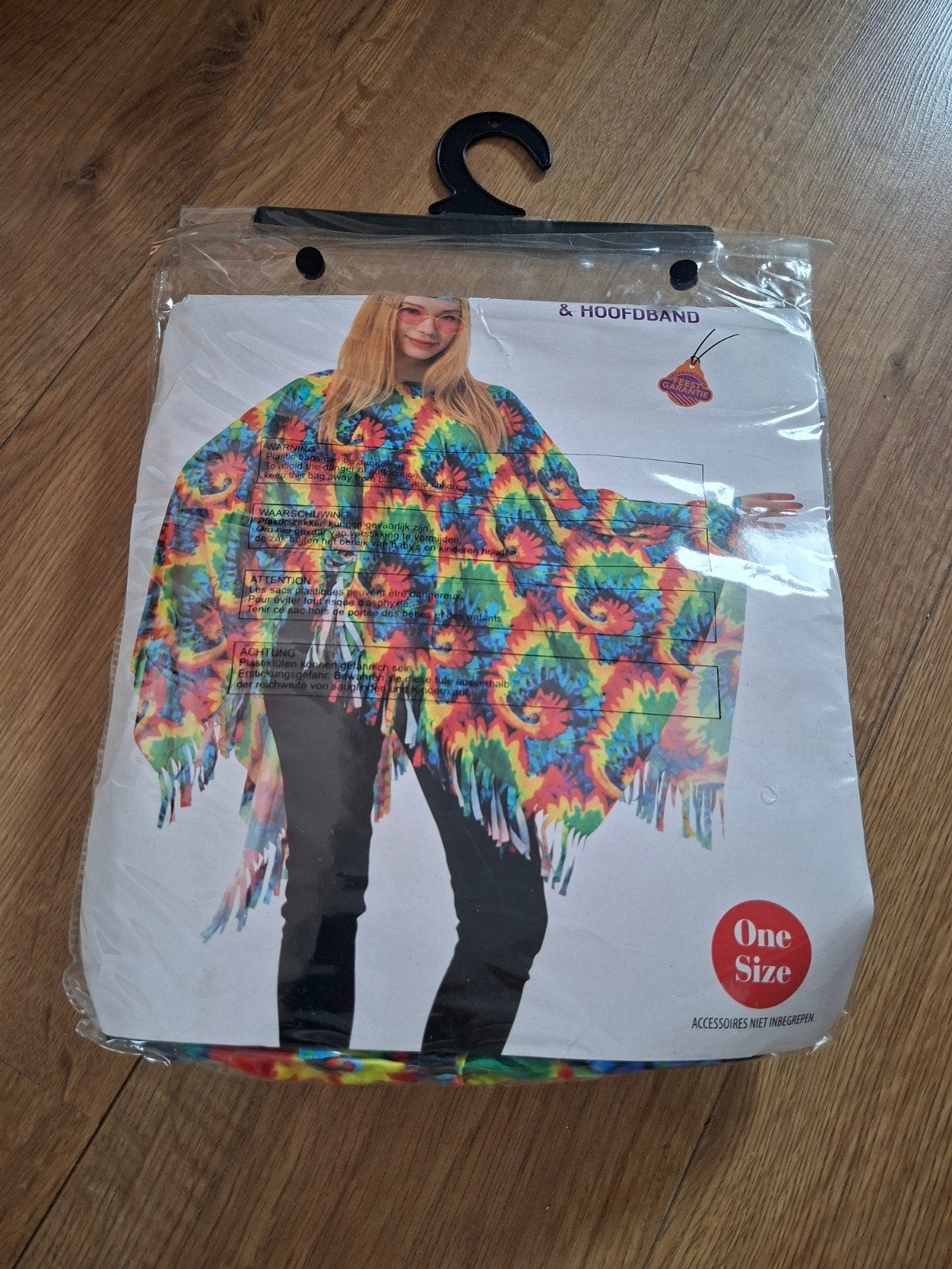 Hippie Poncho Kostuum met Kettingen en Accessoires, Ophalen of Verzenden, Nieuw, Kostuum, Carnaval