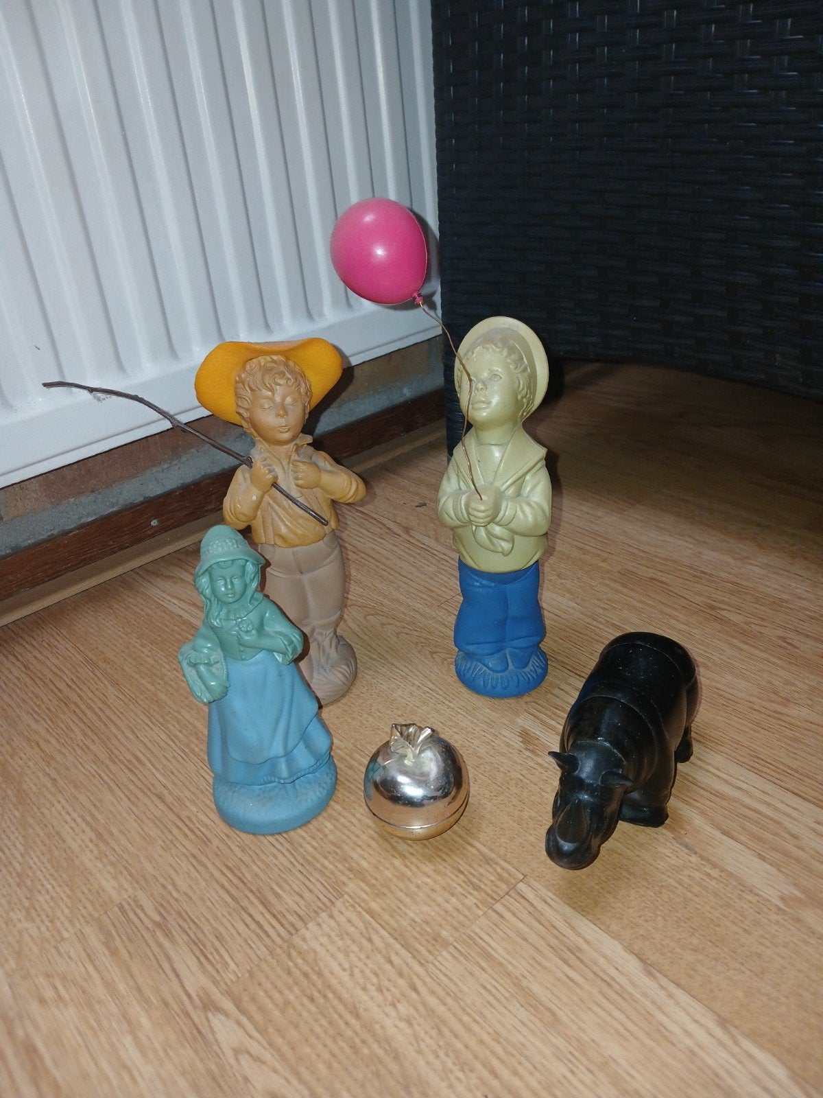 Vintage Avon parfumflesjes en beeldjes - set van 5, Ophalen of Verzenden, Gebruikt
