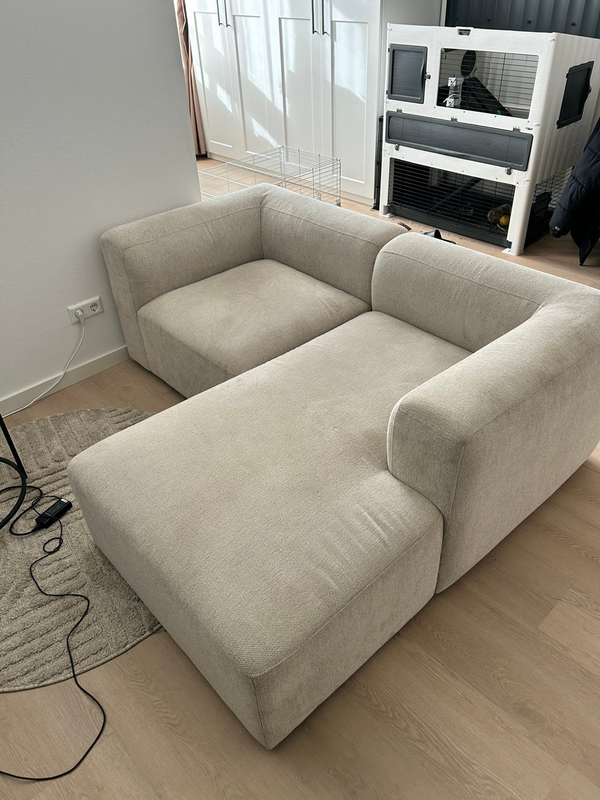 2 zits hoekbank beige, Ophalen, Zo goed als nieuw, 75 tot 100 cm, Tweepersoons