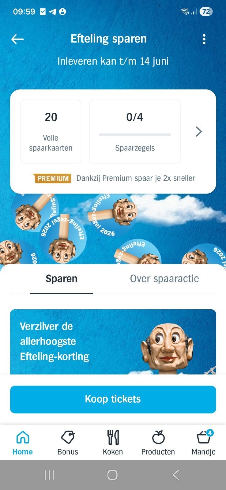 20 Efteling spaarkaarten Albert Heijn (deze week inwisselen), Albert Heijn, Ophalen of Verzenden