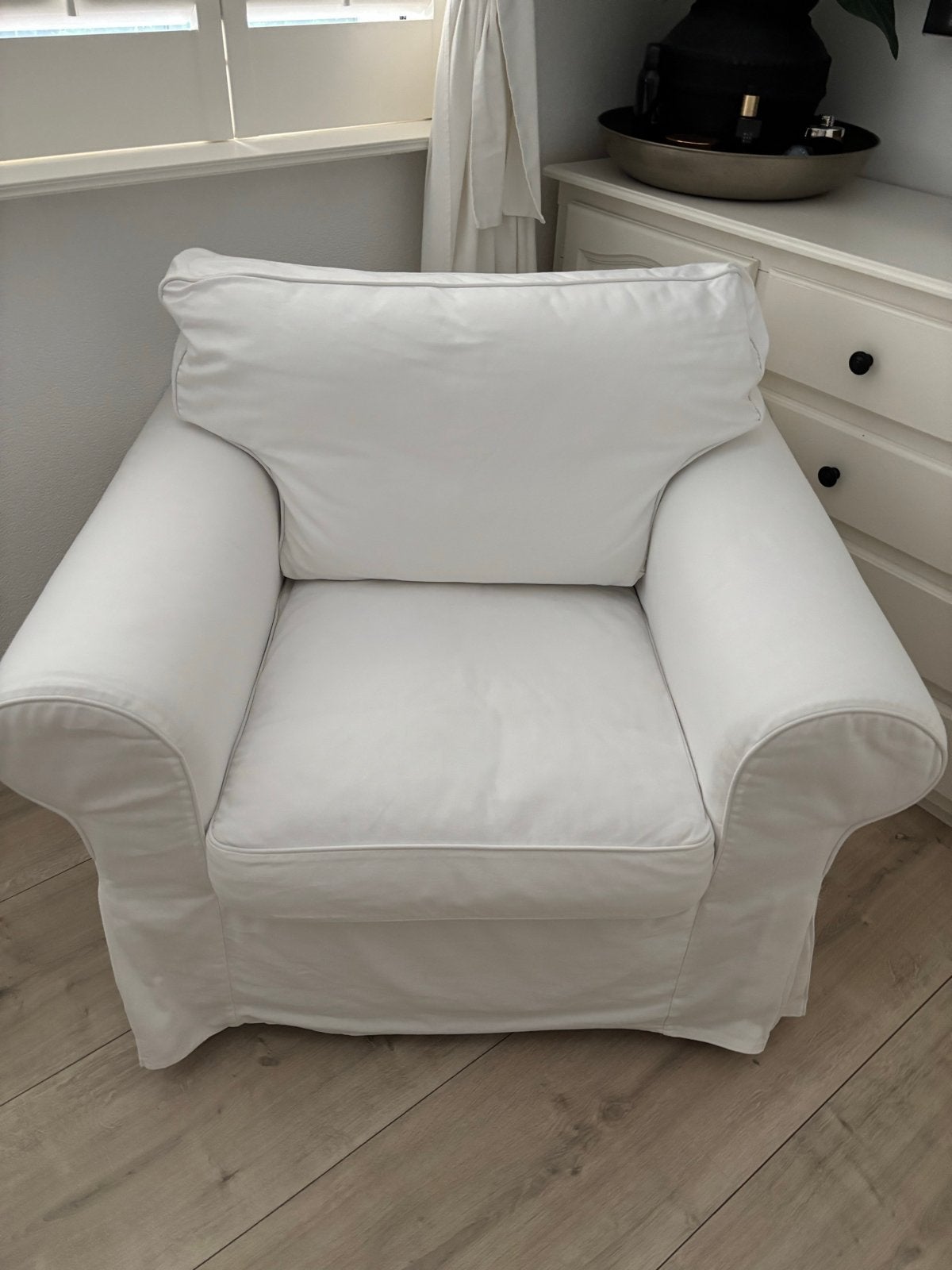 IKEA Ektorp Fauteuil - Wit en in Goede Staat, Wit, Ophalen of Verzenden, Zo goed als nieuw, Eén