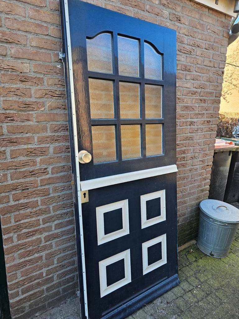 Zware hardhouten deur, Ophalen, 80 tot 100 cm, 200 tot 215 cm, Hout