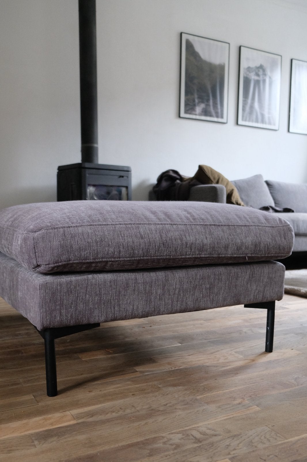 Zuiver Summer Hocker Antraciet - Comfortabele Voetenbank, Ophalen, Vierkant, Zo goed als nieuw, 75 tot 100 cm