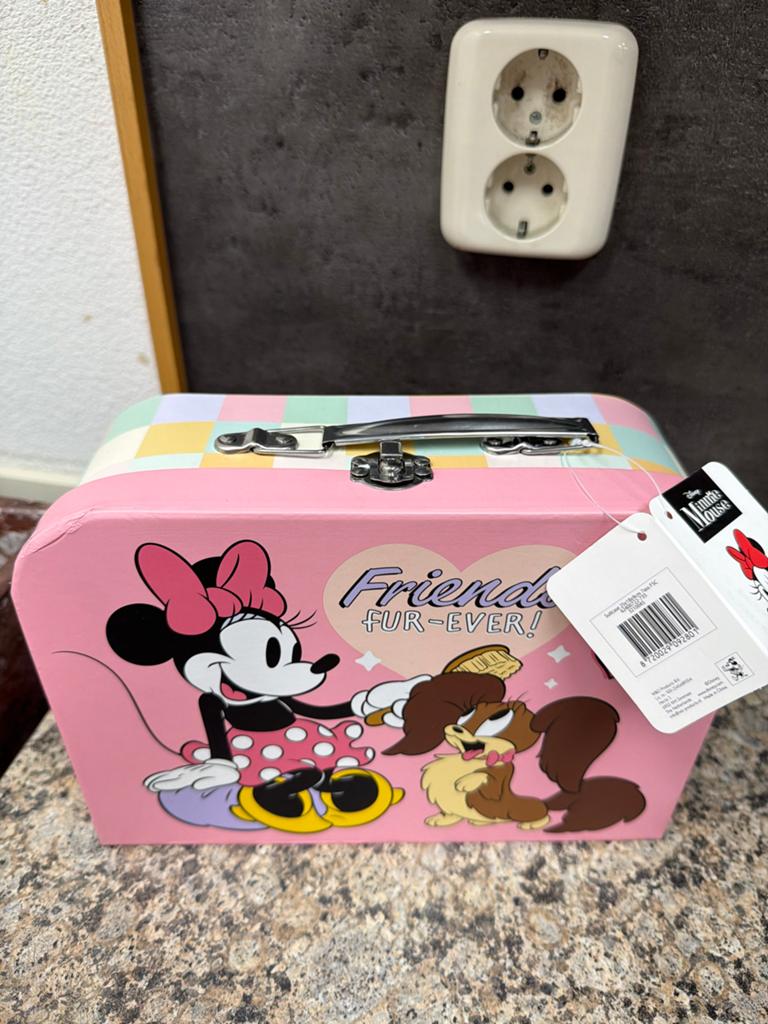 Nieuwe Minnie Mouse koffer/opbergdoos met kaartje, Ophalen of Verzenden, Nieuw
