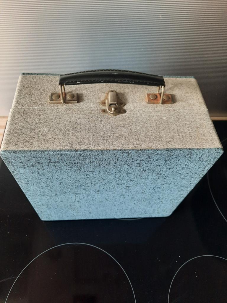 Vintage Platenkoffer / Archiefdoos voor Singles, Ophalen of Verzenden, Gebruikt