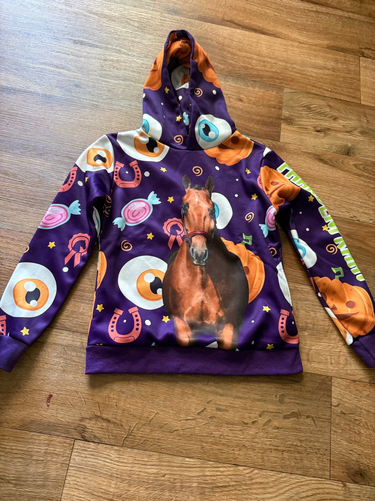 Paardenpraat Halloween Hoodie Maat 134/140, Kinderen en Baby's, Kinderkleding | Maat 134, Ophalen of Verzenden, Zo goed als nieuw