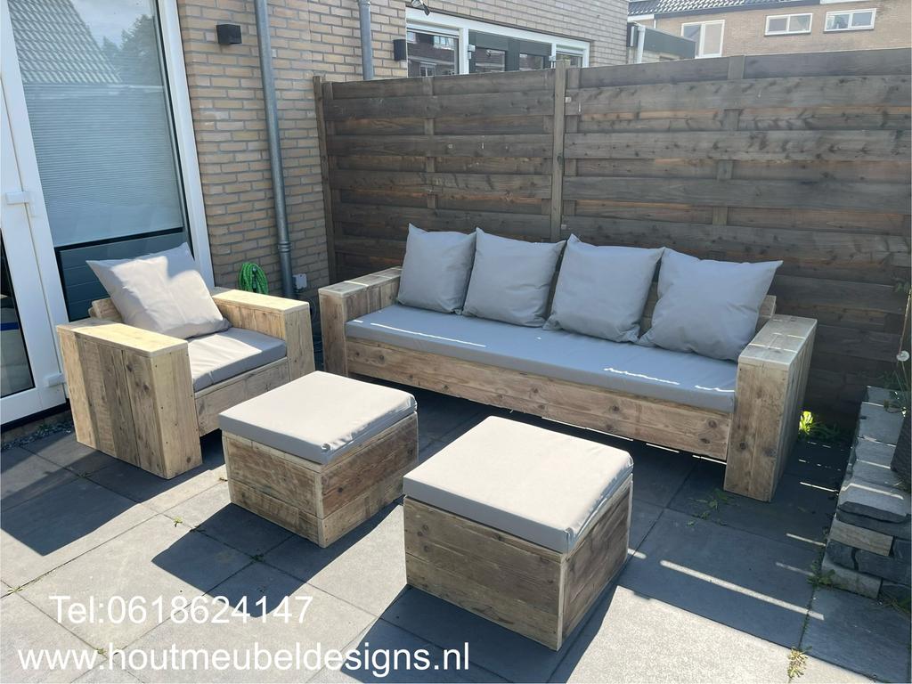 Steigerhout Hoekbank Loungebank tuinbank loungeset ACTIE NU, Minder dan 25 mm, Overige typen, Nieuw, Ophalen of Verzenden