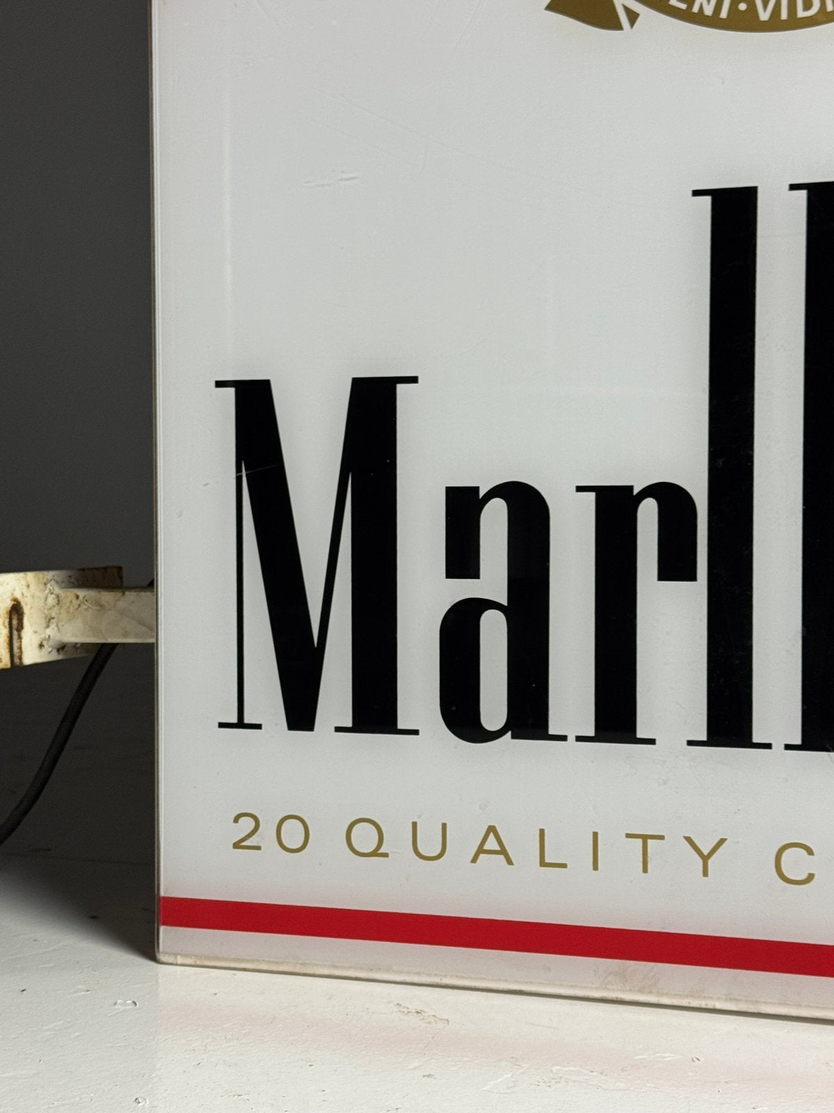 Marlboro lichtbak reclame bord vintage, Ophalen, Gebruikt, Lichtbak of (neon) lamp