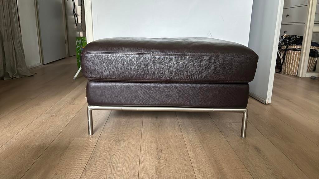 Ikea bankje  /van echt ! Kwaliteit leer / Bruin  20€ 25€, Leer, Zo goed als nieuw, Vintage / modern, Rechthoekig