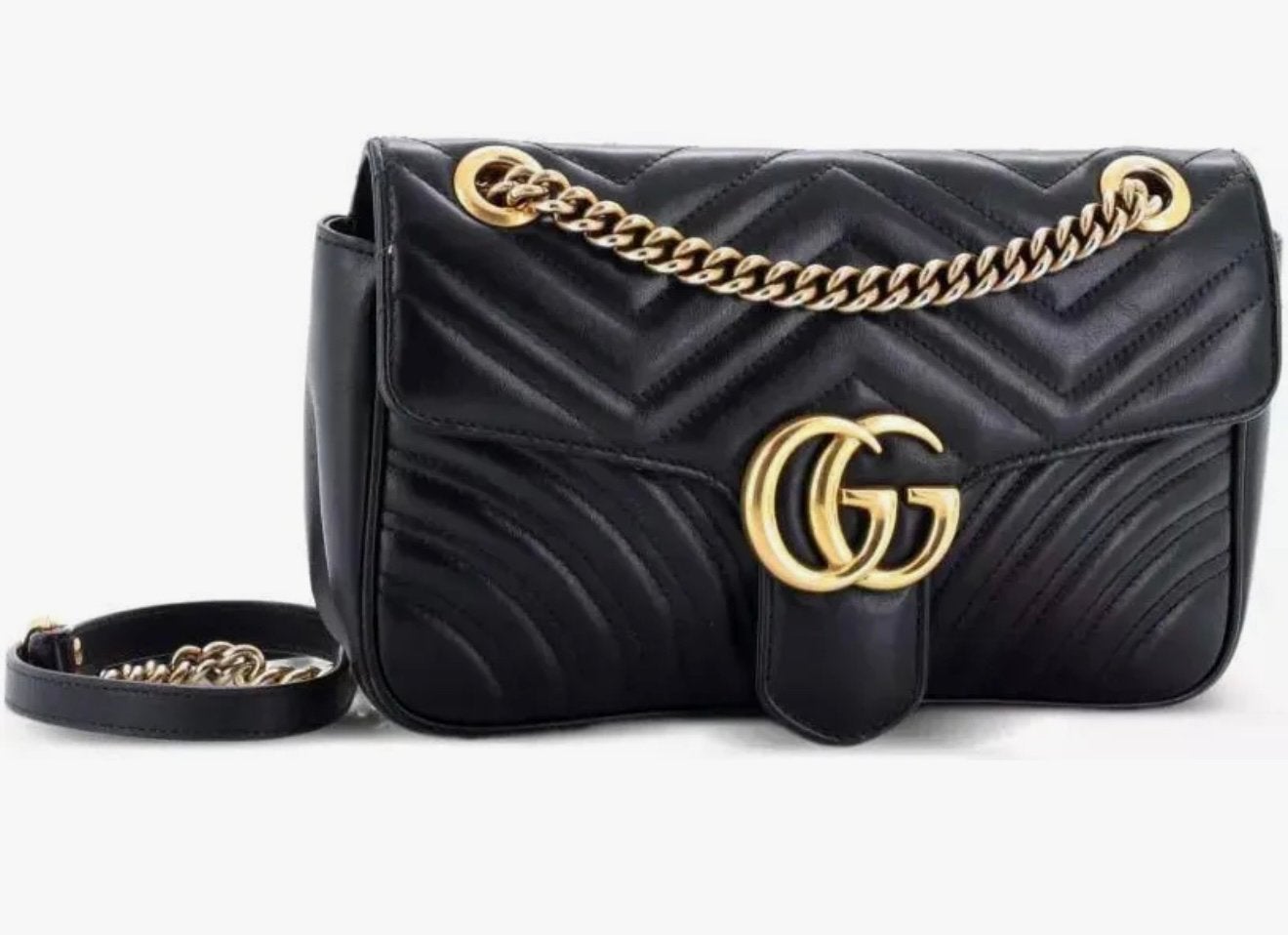 Gucci Marmont medium, Ophalen of Verzenden, Gebruikt, Zwart, Handtas